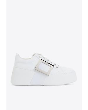 Roger Vivier Viv' Skate Low-Top Sneakers - White