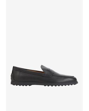 Tod's Grained Leather Loafers - White
