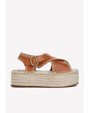 Chloé Lucinda 60 Espadrille Platform Sandals - Brown