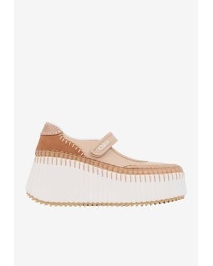 Chloé Nama Mary-Jane Platform Sneakers - White