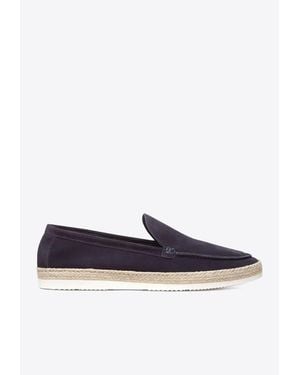 Corneliani Suede Leather Loafers - White