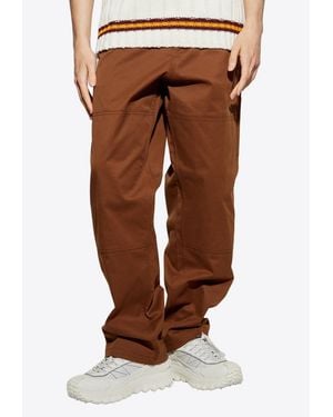 Moncler Flared-Leg Loose Pants - Brown