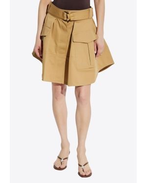 Zimmermann Illuminate Mini Cargo Skirt - Natural