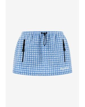 Miu Miu Vichy Drawstring Mini Skirt - Blue