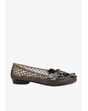 HEAVENLY JELLY Nova Perforated Ballet Flats - White