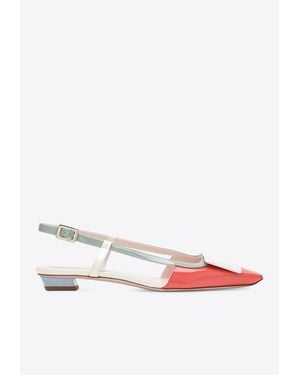 Roger Vivier Belle Vivier Slingback Flats - White