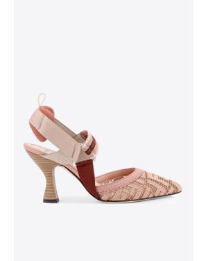 Fendi Colibri 85 Slingback Pumps - Pink