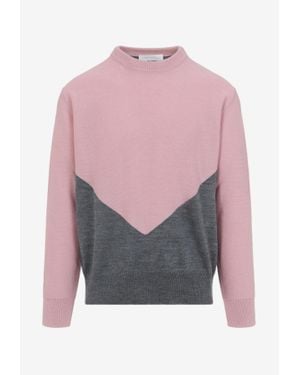 Jil Sander Two-Toned Wool Jumper - Pink