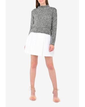 Ellery Vaporize Metallic Knit Long Sleeve Sweater