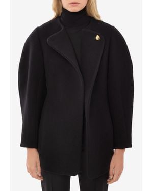 Chloé Short Wrap Wool Coat - Black