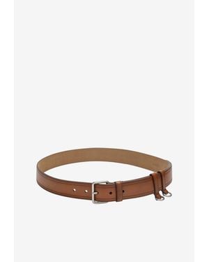 Miu Miu Calf Leather Workwear Belt - White