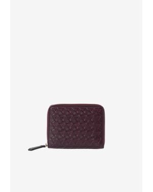 Serapian Mini Mosaico Leather Zip-Around Wallet - Purple