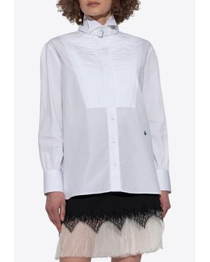 McQueen Stand-Collar Buttoned Shirt - White