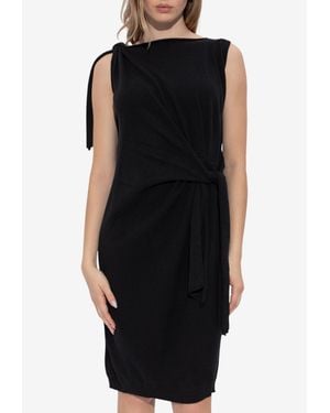Moschino Virgin Wool Draped Dress - Black