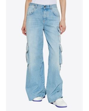 Off-White c/o Virgil Abloh Faded Cargo Jeans - Blue