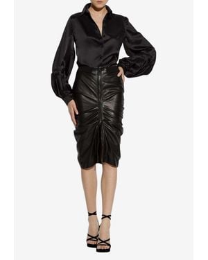 Tom Ford Balloon Sleeves Satin Shirt - Black