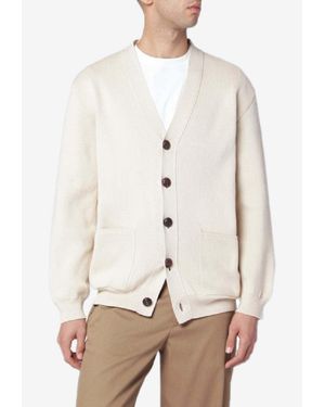 Golden Goose Buttoned Ribbed Cardigan - Natural