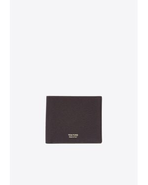 Tom Ford T-Line Leather Bi-Fold Wallet - White