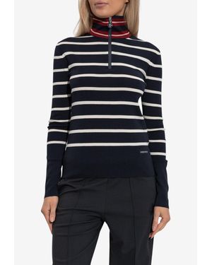 Moncler Turtleneck Stripe Sweater - Blue