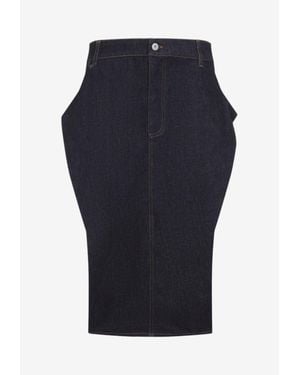 Jacquemus Sculpted Hip Denim Skirt - Blue