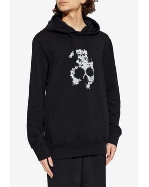 McQueen Lace Skull Hooded Sweatshirt - Blue