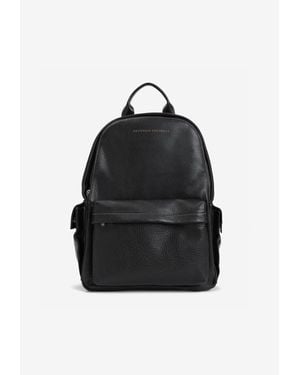 Brunello Cucinelli Grained Leather Backpack - Black