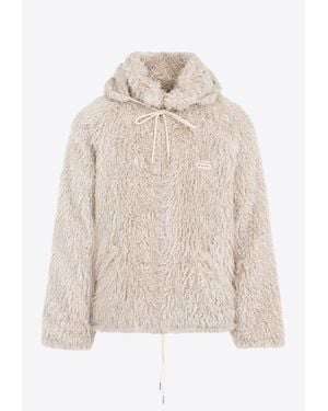 MARNIシャギー フェイクファー ジップ フーディ Marni Shaggy Faux-Fur Jacket in Natural for Men | Lyst