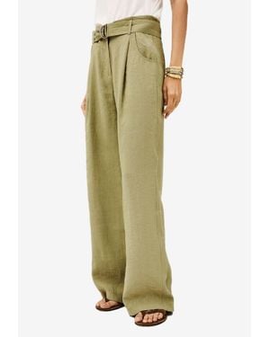 Ba&sh Dola Belted Flowy Pants - Green