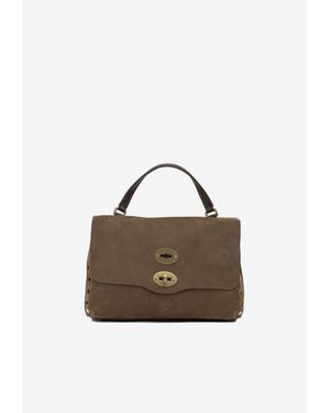 Zanellato Small Postina Nubuck Leather Handbag - Brown