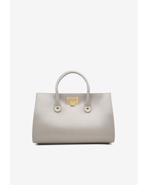 Jimmy Choo Riley Leather And Suede Tote Bag - White
