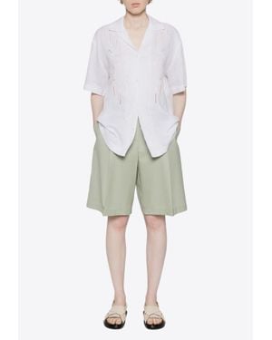 P.A.R.O.S.H. Embroidered Linen Shirt - White