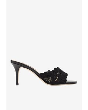 Arteana Como 75 Floral Lace Mules - White