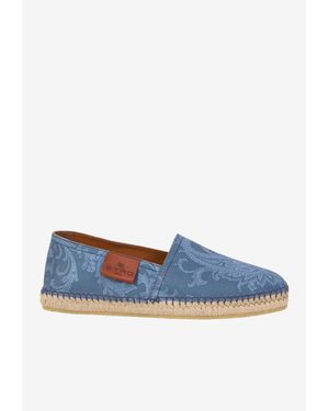 Etro Paisley Print Canvas Espadrilles - Blue
