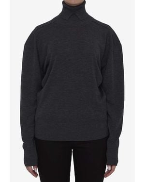 Burberry Wool High-Neck Sweater - Blue