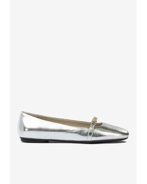 Pinko Leather Ballet Flats - White