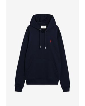 Ami Paris Ami De Coeur Hooded Sweatshirt - Blue