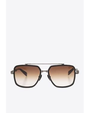 Balmain Titanium Optical Rectangular Glasses - Natural