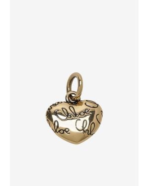 Chloé Alphabet Heart Logo Charm - Metallic