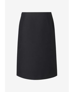 Fendi Silk And Wool Pencil Skirt - Black