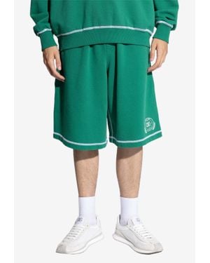 Dolce & Gabbana Logo-Embroidered Jersey Track Shorts - Green