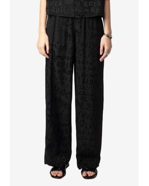 Zadig & Voltaire Pin Jacquard Silk Pants - Black
