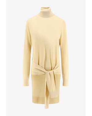 TOTEME Turtleneck Wool Sweater With Scarf - Natural