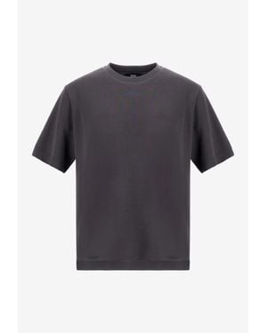 Herno Knit-Effect Crewneck T-Shirt - Gray