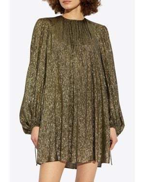 Chloé Long-Sleeved Lurex Mini Dress - Green