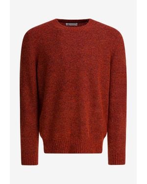 Brunello Cucinelli Wool-Blend Crewneck Sweater - Red