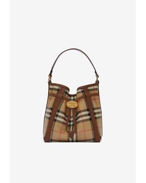 Burberry Mini Check Bucket Bag - Natural