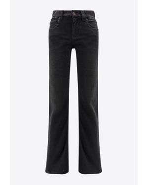 Balenciaga Logo Patch Straight-Leg Jeans - Black