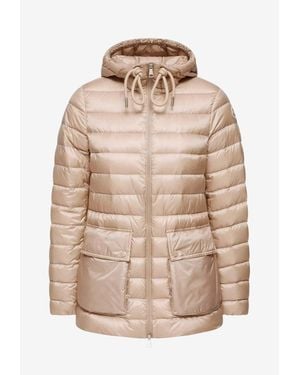 Moncler Jasmin Hooded Down Jacket - Natural