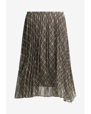 Acne Studios Pleated Check Midi Skirt - Multicolor