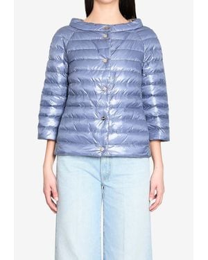 Herno Reversible Short Down Jacket - Blue